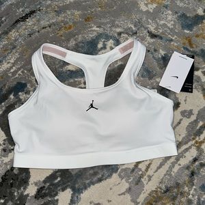 Women’s White Nike Swoosh Sports Bra
